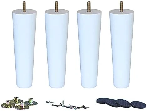 WEICHUAN White Round Solid Wood Replacement Sofa Couch Chair Ottoman Loveseat Coffee Table Cabinet Furniture Wood Legs(4" Set Of 4) - Image 7