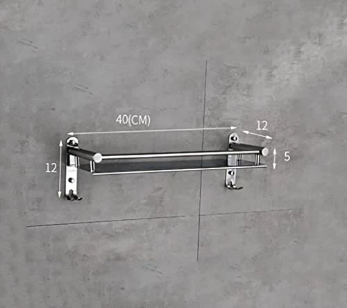 OSLEN Premium New Look Stainless SteelWall Shelves, Floating Shelves For Bathroom, Kitchen Shelf , Bedroom Stand , Bathroom Shelf With Hanger Bathroom Accessories - Image 2