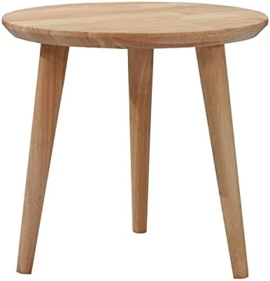 WoodShine Side Table Small Round Solid Wood Sofa Table End Tables Accent Nesting Coffee Table Natural(H:14.37inch) - Image 10