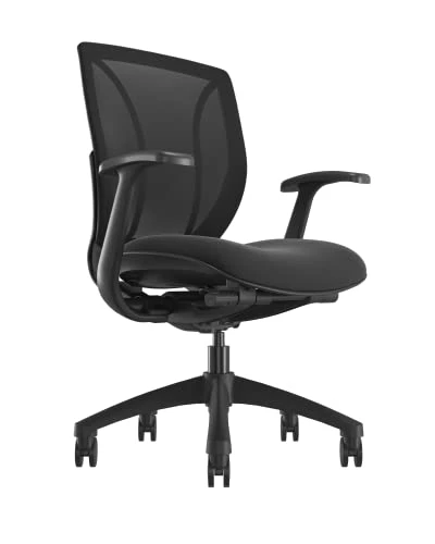 KARNOX Chair Office Computer Desk Chair Gaming-Ergonomic Mid Back Cushion Lumbar Support And Adjustable Height Wheels Comfortable Racing Armrest Seat Swivel Rolling Home Executive (Black) …… - Image 3