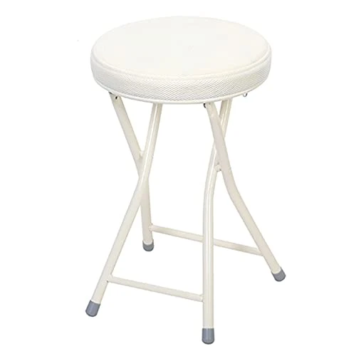 Cushioned Folding Stool, Lightweight Camp Stool, Portable Heavy Duty Collapsible Padded Round Stool, Kitchen Party Office Stool Seat