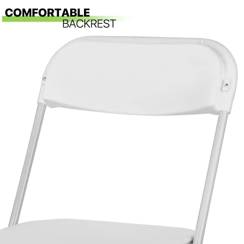 Magshion Plastic Folding Chair Set Of 10 Comfortable Outdoor Indoor Event Chair Lightweight Folding Chair 250LB Capacity White - Image 5