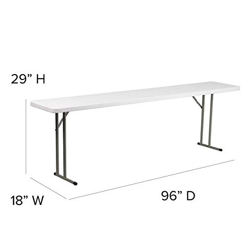 EMMA + OLIVER 8-Foot Granite White Plastic Folding Training/Seminar Table - Image 3