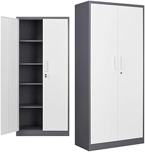 MIIIKO Steel Cabinet Wardrobe, Metal Locker Cabinet With Hanging Rod, Metal Clothing Locker Storage For Home, Office, Garage And Changing Room - Image 8