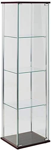 Coaster 4-Shelf Glass Curio Cabinet Cappuccino And Clear 950172