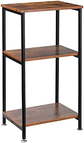 MOOACE Tall Side Table, 3 Tier End Table, Side Table With Storage Shelf For Bedroom Living Room, Small Nightstand For Small Spaces, Black - Image 8