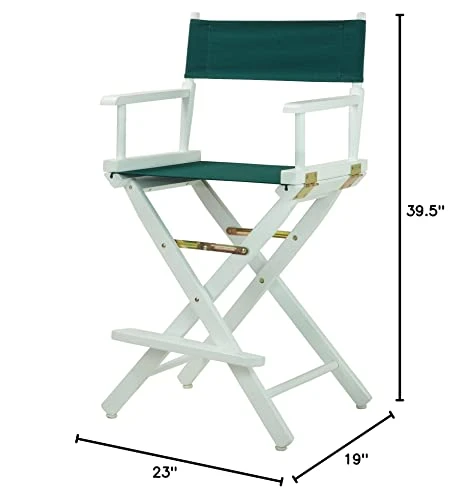 Casual Home 24" Director's Chair White Frame With Hunter Green Canvas, Counter Height - Image 5