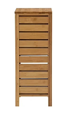 Linon Finn Bamboo Bathroom One Door Cabinet, Brown - Image 3