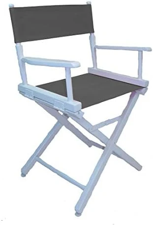 Gold Medal Commercial 18" Table Height White Frame Directors Chair - Navy - Image 11