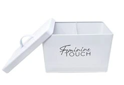 Feminine Touch Tampon Holder Organizer For Bathroom | Metal Bathroom Organizers And Storage Box For Bathroom Products | Behind Toilet Or Countertop Bathroom Organizer | Pad Organizer For Bathroom