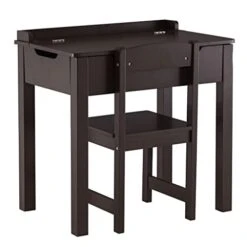 WYKDD 59 X 40.5 X 59cm Study Table And Chair 2 Sets Of Drawers Can Be Opened 1 Table And 1 Chair Brown