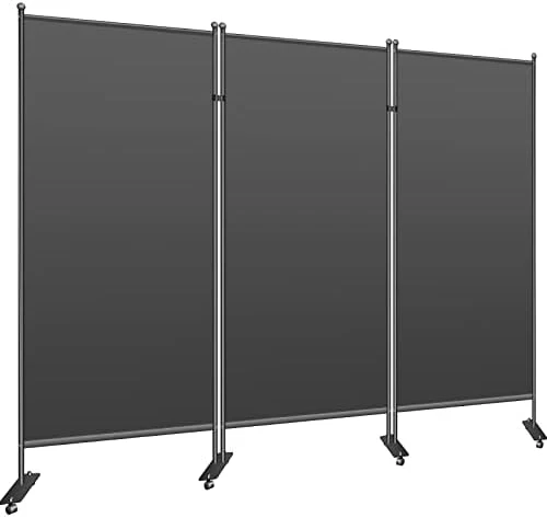Jhanw 3 Panel Room Dividers 102" X71", Folding Room Partition On Wheels, Expandable Office Partition Waterproof And Shading, Black Privacy Screen For Patio, Office, Home, School, Hospital 1 Pack - Image 7