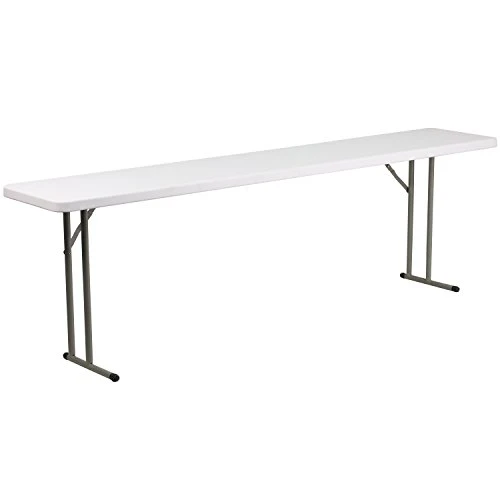 EMMA + OLIVER 8-Foot Granite White Plastic Folding Training/Seminar Table - Image 2