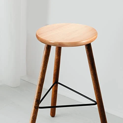 Yardwe Wooden Stool Seat Round Stool Replacement Bar Stool Seat Part Canteen Seat Stool Seat Tops Metal Stool Cushion Tops For Home Kitchen Dining Room Chairs - Image 4