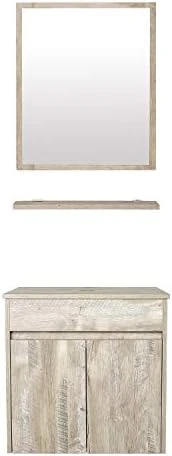 Eclife 24β Bathroom Vanity Cabinet Wall Mounted Natural Cabinet Two Doors Pedestal Cabinet Vanity Set With Mirror (Single Cabinet Only) - Image 7