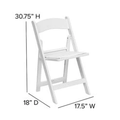 EMMA + OLIVER Folding Chair - White Resin – 2 Pack 1000LB Weight Capacity Event Chair