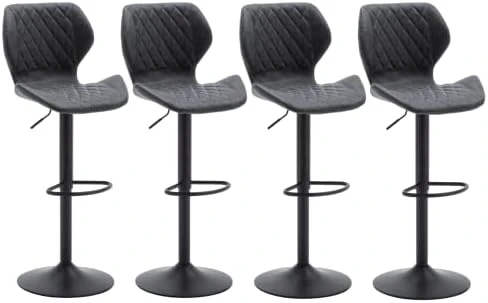 CIMOTA Velvet Bar Stools Set Of 2 Adjustable Height Bar Chairs With Back Modern Swivel Barstools For Kitchen/Home Bar/Dining Room/Office, (23.6 To 31.5 Inch/Gold Base/Navy Blue) - Image 8