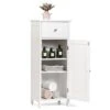 GLACER Bathroom Floor Cabinet, Multifunctional Freestanding Side Storage Cabinet With Adjustable Shelf, Equipped With Anti-toppling Fitting, 14 X 12 X 34.5 Inches (White)