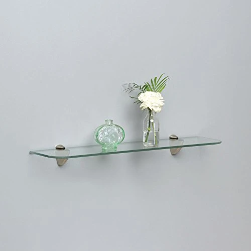 Shelf-Made KT-0134-624SN Glass Shelf Kit, Satin Nickel, 6-Inch By 24-Inch - Image 2