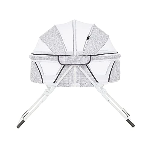 Dream On Me Karley Plus Baby Bassinet, Lightweight Compact Portable Bassinet, Easy And Quick Fold With Removable Double Canopy, Breathable Mesh Design, Cool Grey - Image 7