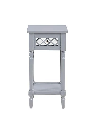 Convenience Concepts French Country Khloe Deluxe 1 Drawer Accent Table With Shelf, Gray - Image 3