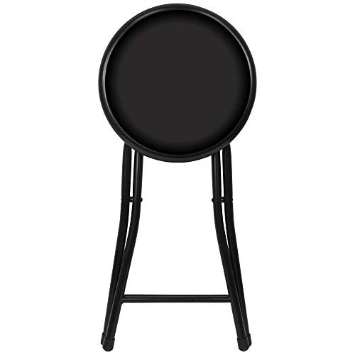 Trademark Home Collection 18 Inch Cushioned Folding Stool, Black - Image 2