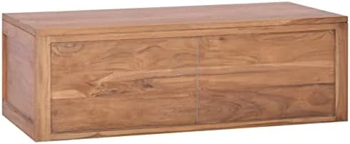 VidaXL Solid Wood Teak Wall-Mounted Bathroom Cabinet Home Indoor Wooden Toilet Storage Unit Shelf Cupboard Vanity Unit Cabinet Furniture - Image 9