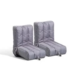 Big Joe Grab & Go 2Pk Travel Bean Bag Chair, Steel Gray SmartMax, 1.5ft