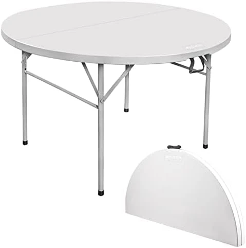 Byliable Folding Table 6ft Portable Heavy Duty Plastic Fold-in-Half Utility Foldable Table Plastic Dining Table Indoor Outdoor For Camping, And Party, White - Image 5