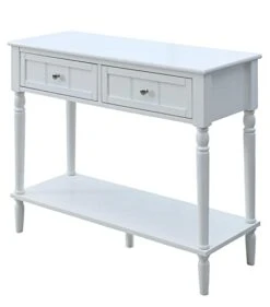 Convenience Concepts French Country 2 Drawer Hall Table With Shelf, White