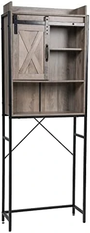 Puluomis Over The Toilet Storage Cabinet - 4-Tier Bathroom Organizer Over The Toilet With 3 Positions Adjustable Shelf Shelves - Over The Toilet Bathroom Rack With Sliding Door - Image 5