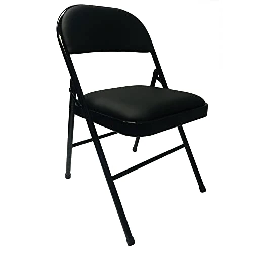 RealspaceĀ® Vinyl Padded Folding Chair, 29-3/4"H X 18-1/2"W X 19-5/8"D, Black