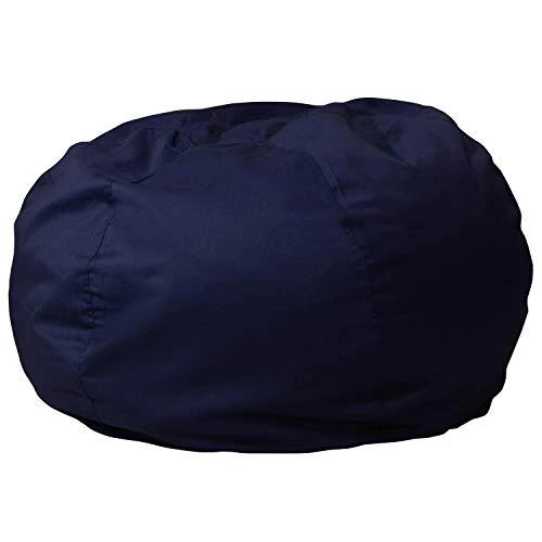 EMMA + OLIVER Oversized Solid Navy Blue Refillable Bean Bag Chair For All Ages - Image 2