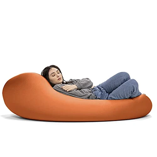 Jaxx Nimbus Spandex Bean Bag Chair For Adults-Furniture For Rec, Family Rooms And More, Large, Orange - Image 2
