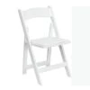 Flash Furniture 4 Pack HERCULES Series White Wood Folding Chair With Vinyl Padded Seat