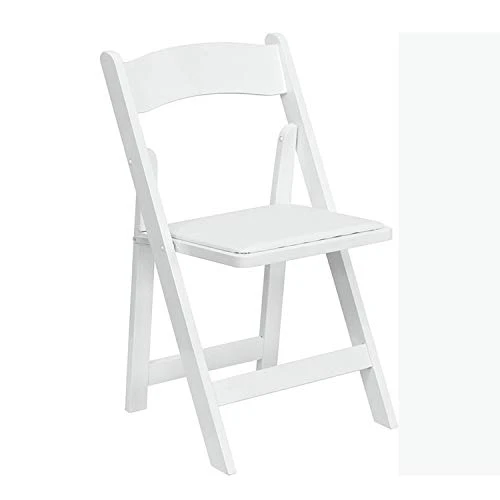 Flash Furniture 4 Pack HERCULES Series White Wood Folding Chair With Vinyl Padded Seat