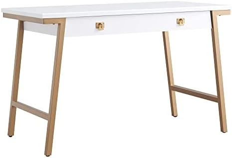 Leick Home 11431-WT Mixed Metal And Wood Hall Console Sofa Table, White/Gold 30 In X 10 In X 30 In - Image 10