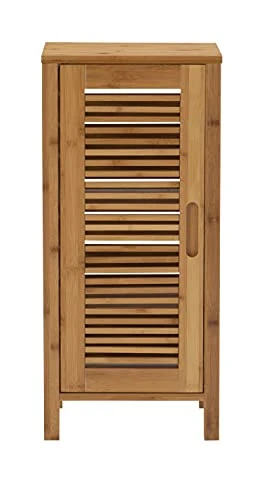 Linon Finn Bamboo Bathroom One Door Cabinet, Brown - Image 2