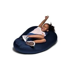 Jaxx Nimbus Spandex Bean Bag Chair Furniture For Kids Rooms, Playrooms, And More, Small, Navy