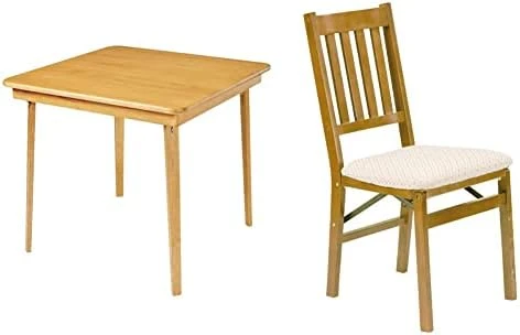 STAKMORE Straight Edge 32" Square Folding Card Table, Cherry Finish - Image 11