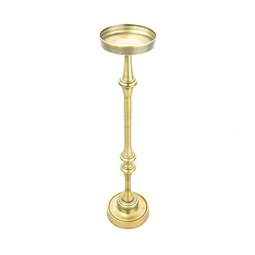 NewRidge Home Goods Dapper Glam 6in. Round Martini, Set Of 2, For Small Spaces And Living Room End, Side, Drink Table, 5.74" Lx5.74 Dx25.99 H, Brass - Image 2