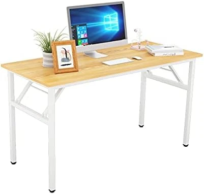 DlandHome 47 Inches Folding Table Computer Desk Portable ActivityTable Conference Table Home Office Desk, Fully Assembled Teak DND-ND5-120TB1 - Image 6