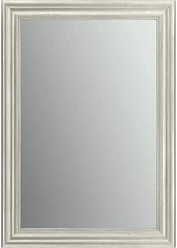 Delta Wall Mount 21 In. X 28 In. Small (S1) Rectangular Framed Float Mounting Bathroom Mirror In Matte White With Standard Glass - Image 13
