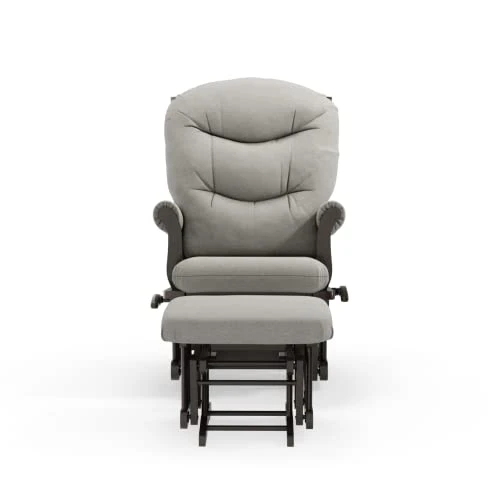 Dutailier Adele 0369 Glider Multiposition-Lock Recline With Ottoman (Espresso/Light Grey - Image 2