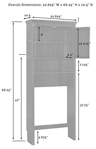 Crosley Furniture Lydia Space Saver Bathroom Cabinet, White - Image 3