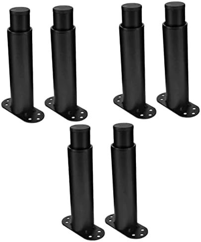 Homoyoyo 6 Pcs Bed Support Legs Holder Bedstead Black Cold Rolled Steel - Image 10