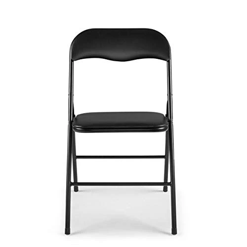 LAZYMOON 6-Pack Plastic Folding Chairs Wedding Banquet Seat Premium Party Event Chair Black - Image 3