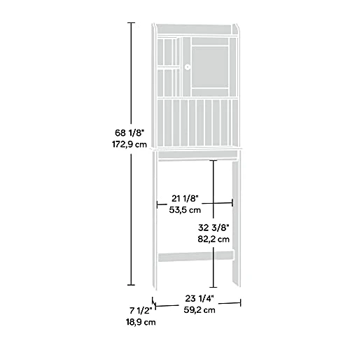 Sauder Caraway Etagere, L: 23.31" X W: 7.44" X H: 68.07", (Soft White Finish) - Image 3