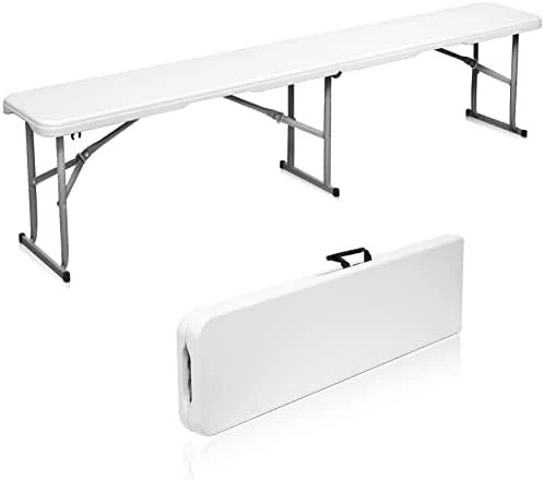 Byliable Folding Table 6ft Portable Heavy Duty Plastic Fold-in-Half Utility Foldable Table Plastic Dining Table Indoor Outdoor For Camping, And Party, White - Image 7