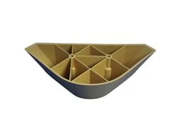 Light Oak Plastic Triangle Shaped 2.75 Inch Leg For Sofas And Recliners, Set Of 4